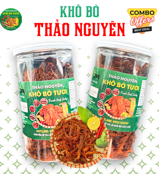 Combo 2 Hộp Khô Bò 250gram