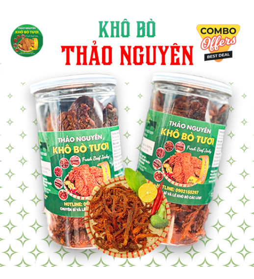 Combo 2 Hộp Khô Bò 250gram