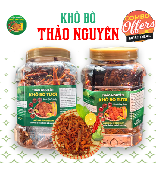 Combo 2 Hộp Khô Bò 500gram