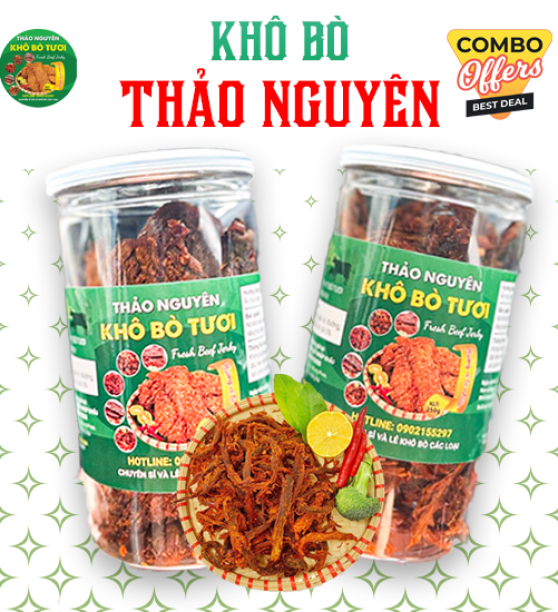 Combo 2 Hộp Khô Bò 250gram